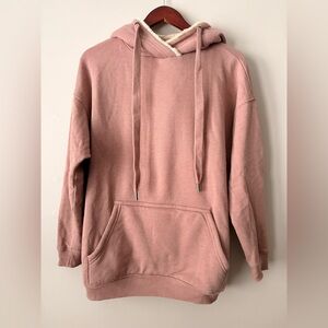 Aerie Oversized Faux Fur Pink Hoodie